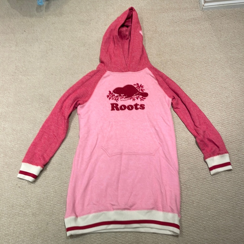 Pink and red Roots sweater dress like new